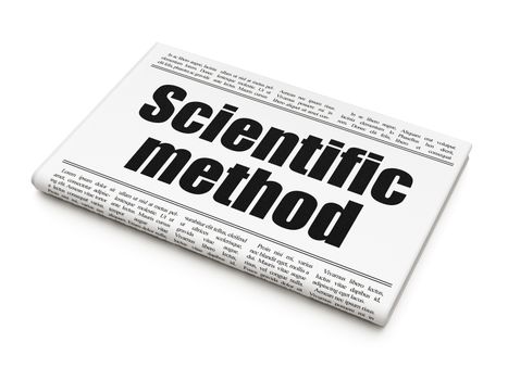 Science concept: newspaper headline Scientific Method on White background, 3D rendering