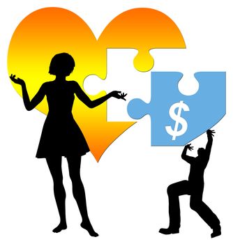 Love and money finding together