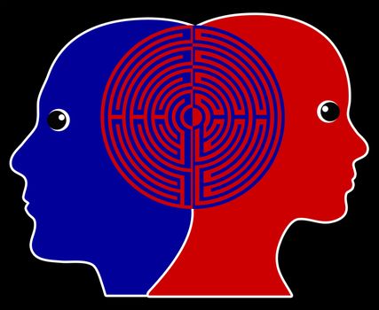 Two people being in sync or on the same wavelength which is common practiced in psychotherapy