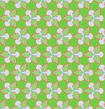 Green flower and ivy on green background is seamless patterns can be used for wallpaper pattern fills and background. Green and red Christmas theme.