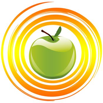 Apple as symbol and sign for healthy food and balanced diet