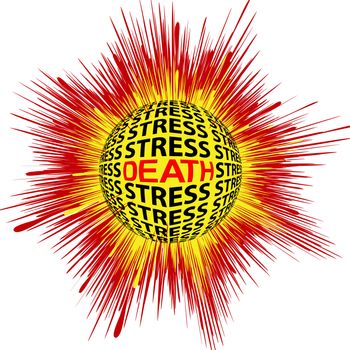 Death through Stress. Concept sign for health risk trough psychic strain
