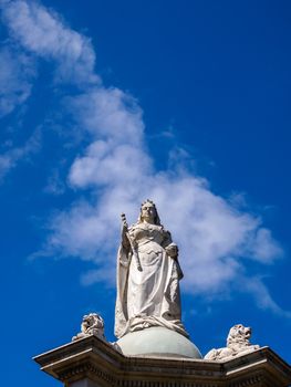 Queen Victoria statue with blue sky in central Melbourne, Victoria, Australia