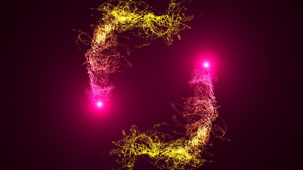 Abstract background. Particles with flares. 3d rendering