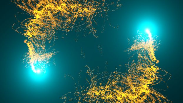 Abstract background. Particles with flares. 3d rendering