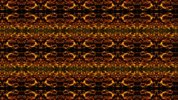 Gold abstract kaleidoscope background. Digital illustration. 3d rendering