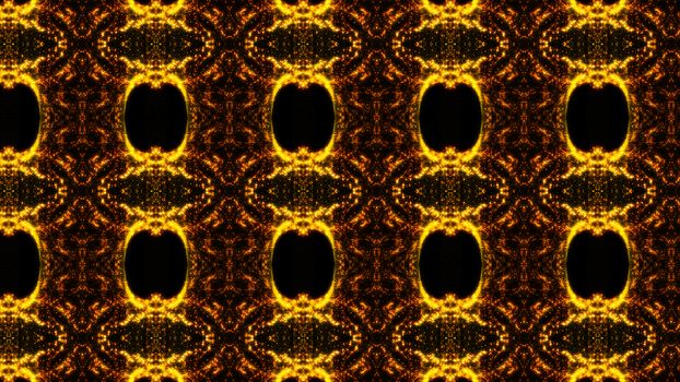 Gold abstract kaleidoscope background. Digital illustration. 3d rendering