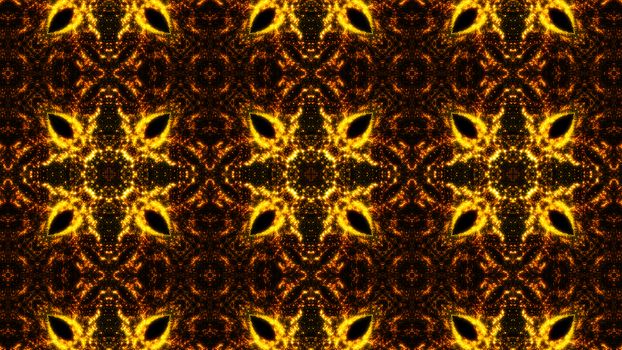 Gold abstract kaleidoscope background. Digital illustration. 3d rendering