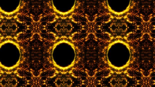 Gold abstract kaleidoscope background. Digital illustration. 3d rendering