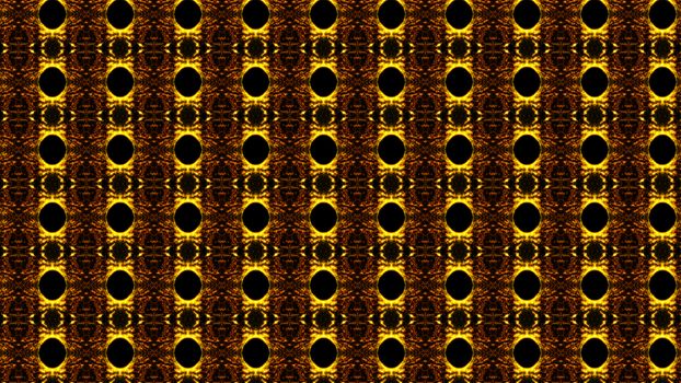 Gold abstract kaleidoscope background. Digital illustration. 3d rendering