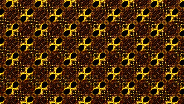 Gold abstract kaleidoscope background. Digital illustration. 3d rendering