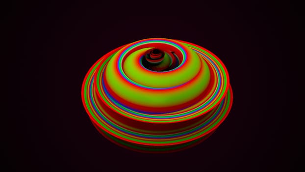 Abstract twisted colorful shape. Digital illustration. 3d rendering