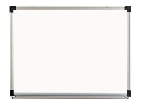 White magnetic board on white background. Isolated 3d rendering