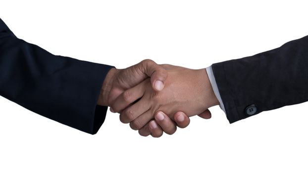 Image businessman handshake , Hand holding on white background