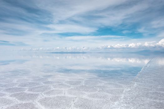 Salar de Uyuni salt white flats desert, Andes Altiplano, Bolivia