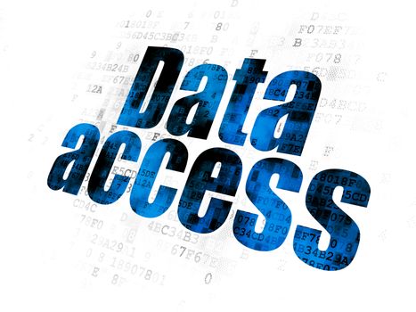 Data concept: Pixelated blue text Data Access on Digital background