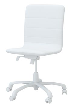 Isolated white office chair in studio. 3d rendering