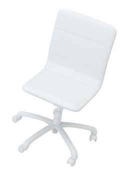 Isolated white office chair in studio. 3d rendering