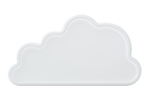 White cloud icon. 3d rendering isolated on background.