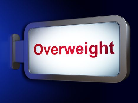 Medicine concept: Overweight on advertising billboard background, 3D rendering