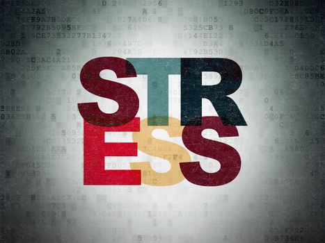 Medicine concept: Painted multicolor text Stress on Digital Data Paper background