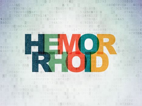 Health concept: Painted multicolor text Hemorrhoid on Digital Data Paper background