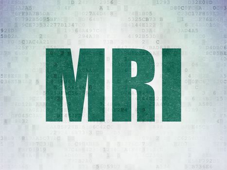 Health concept: Painted green word MRI on Digital Data Paper background