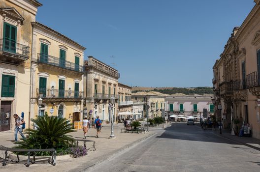 Ragusa, Italia - September 2, 2017: The baroque Duomo square in the province of Ragusa in Sicily in Italy