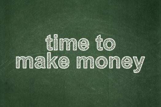 Finance concept: text Time to Make money on Green chalkboard background