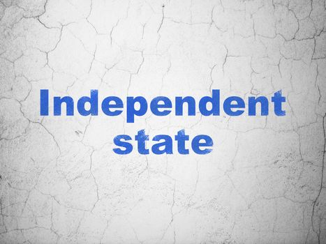 Politics concept: Blue Independent State on textured concrete wall background