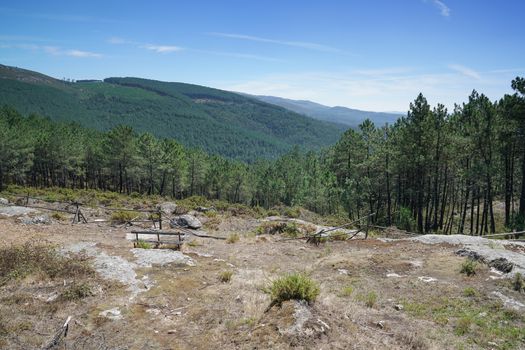 Panoramic view from the peak of the Alto da Portela Grande de Labruja, Camino de Santiago, Portugal