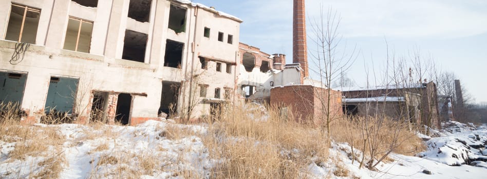 ruins of a very heavily polluted industrial factory, industrial series