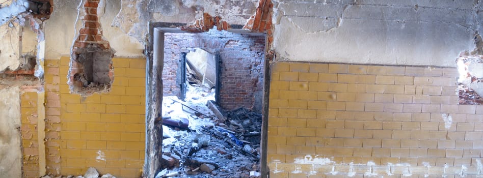 ruins of a very heavily polluted industrial factory, industrial series