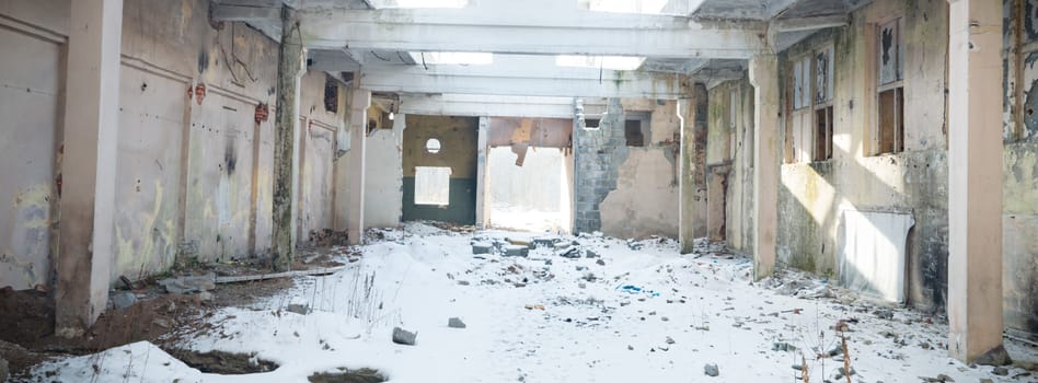 ruins of a very heavily polluted industrial factory, industrial series