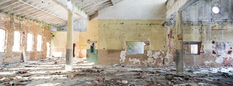 ruins of a very heavily polluted industrial factory, industrial series