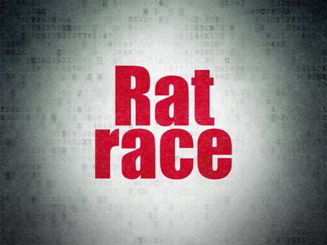 Finance concept: Painted red word Rat Race on Digital Data Paper background