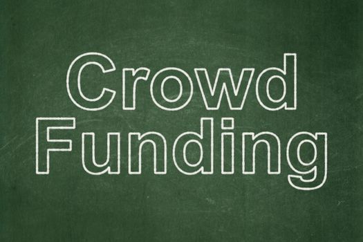 Business concept: text Crowd Funding on Green chalkboard background