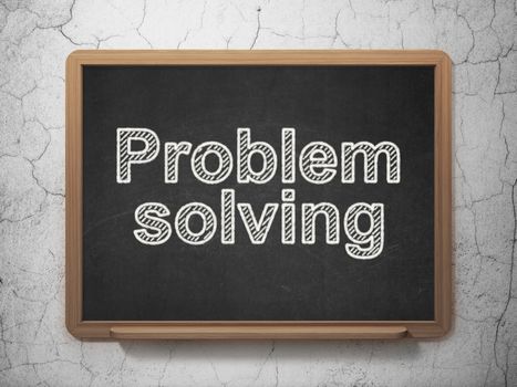 Business concept: text Problem Solving on Black chalkboard on grunge wall background, 3D rendering