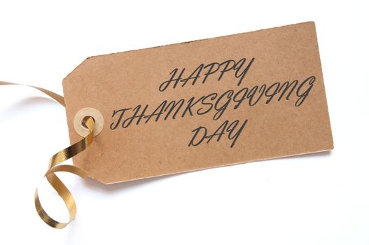 Happy thanksgiving day label over a white background