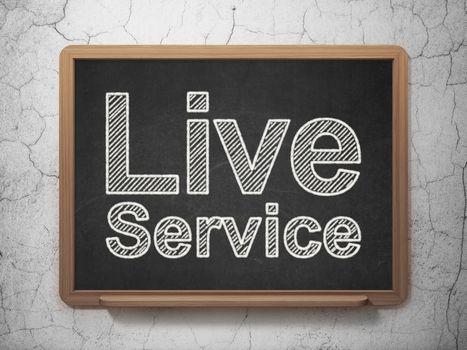 Finance concept: text Live Service on Black chalkboard on grunge wall background, 3D rendering
