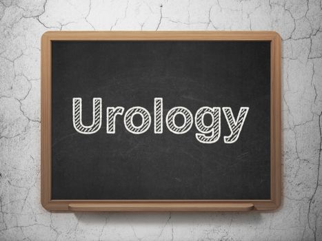 Medicine concept: text Urology on Black chalkboard on grunge wall background, 3D rendering