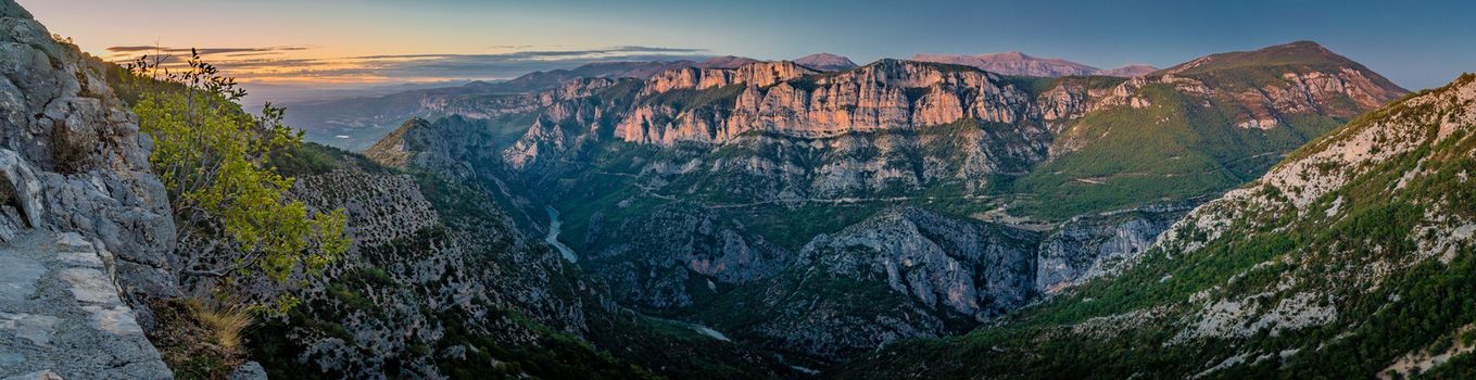 The Verdon gorges in France, at sunset