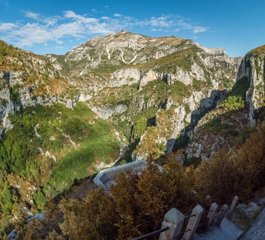 The Verdon canyon in France, point of view