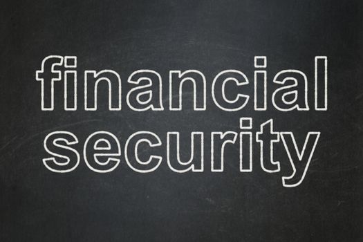 Security concept: text Financial Security on Black chalkboard background