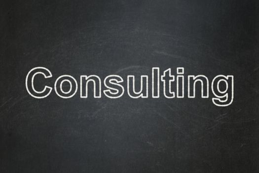 Business concept: text Consulting on Black chalkboard background