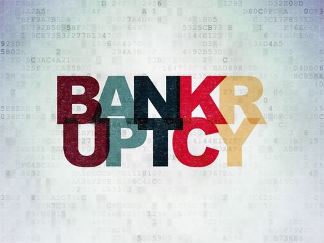Business concept: Painted multicolor text Bankruptcy on Digital Data Paper background