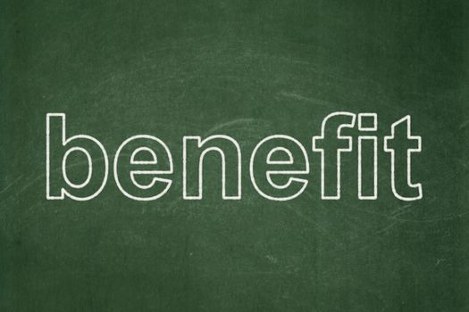 Finance concept: text Benefit on Green chalkboard background