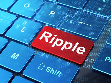 Cryptocurrency concept: computer keyboard with word Ripple on enter button background, 3D rendering