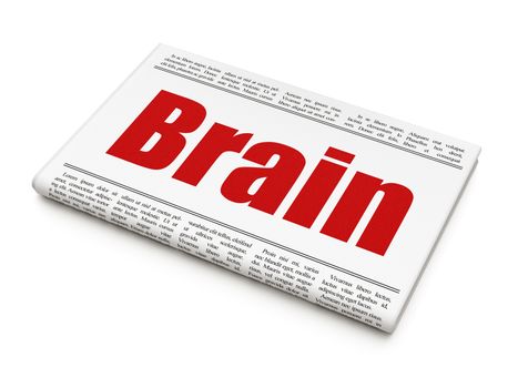 Medicine concept: newspaper headline Brain on White background, 3D rendering
