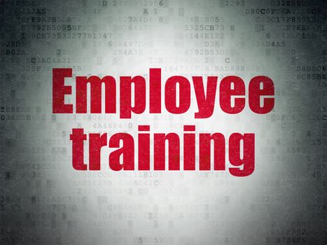 Learning concept: Painted red word Employee Training on Digital Data Paper background
